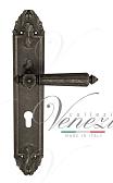 Дверная ручка Venezia на планке PL90 мод. Castello (ант. серебро) под цилиндр