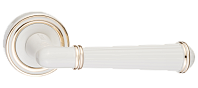 Дверная ручка RENZ мод. Новара (белый/золото) DH 625-16 W/GP