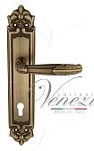 Дверная ручка Venezia на планке PL96 мод. Angelina (мат. бронза) под цилиндр