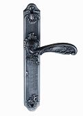 Дверная ручка на планке Archie мод. Flor (черненое серебро) проходная, серия Genesis