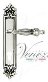 Дверная ручка Venezia на планке PL96 мод. Olimpo (натур. серебро + чернение) под цилин